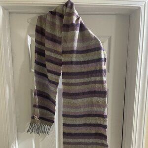 Women's / Unisex 100% Lambswool Striped Scarf
